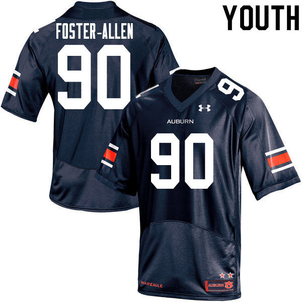 Youth Auburn Tigers #90 Daniel Foster-Allen Navy 2020 College Stitched Football Jersey